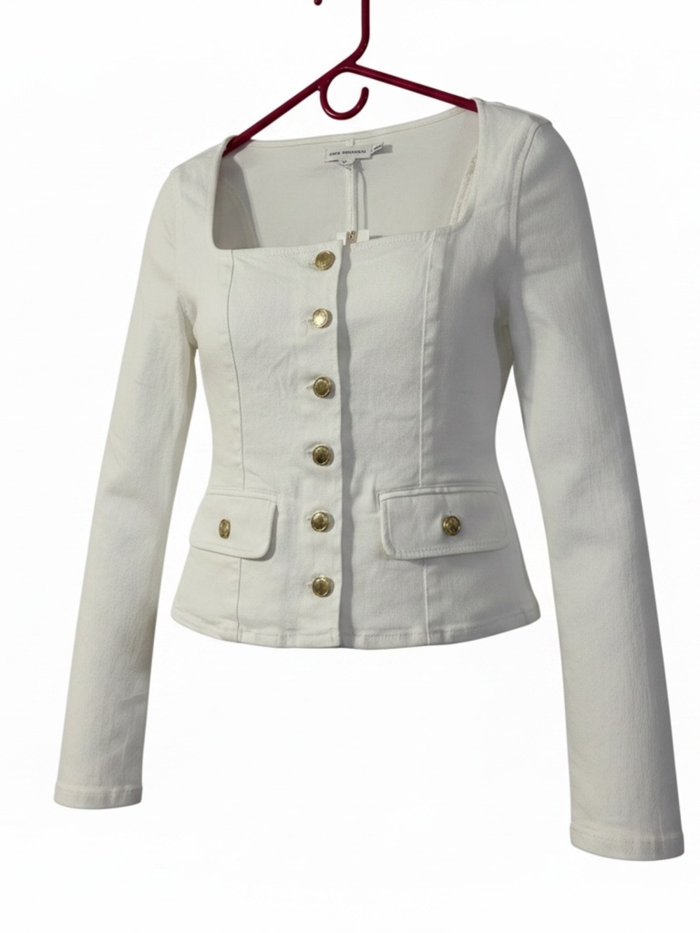 Good American White Button-Front Top - Picture 2 of 8